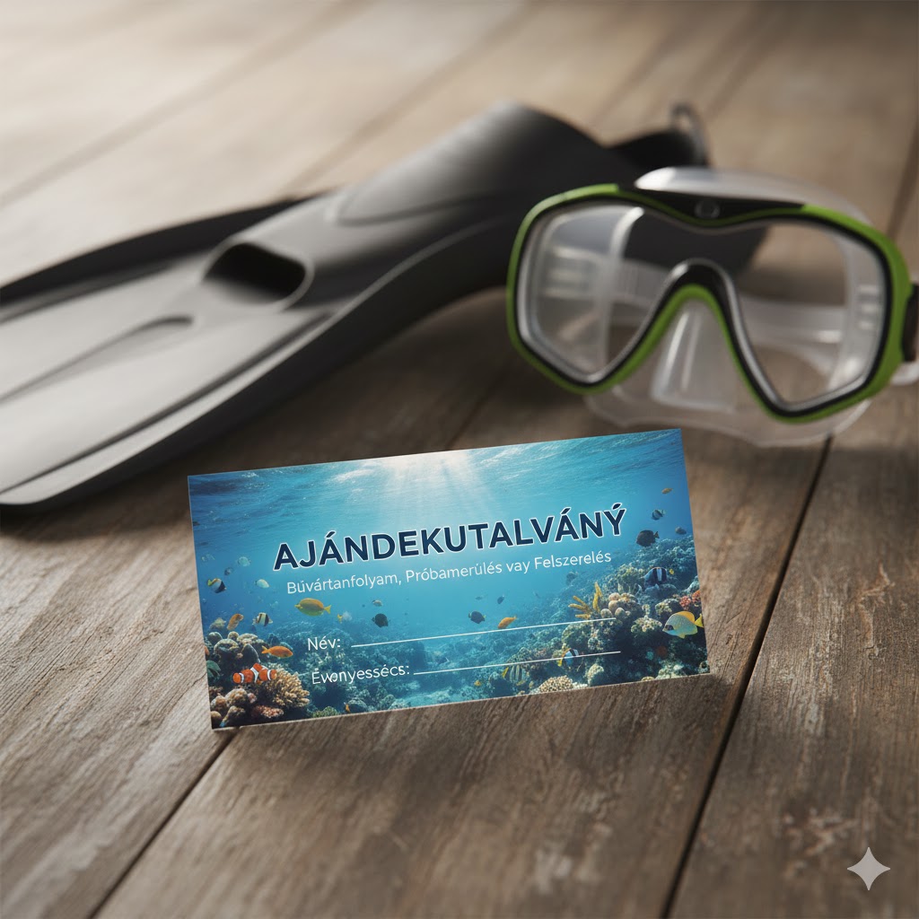 Ajándékutalvány - tanfolyam, túra vagy búvárfelszerelés